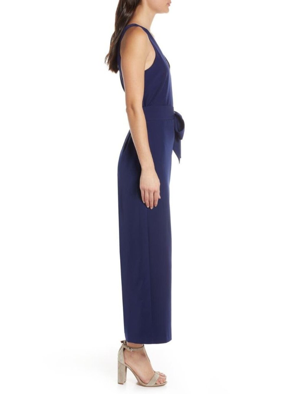 🆕 SAM EDELMAN V-Neck Wide Leg Jumpsuit Navy Blue 8 - Picture 3 of 8
